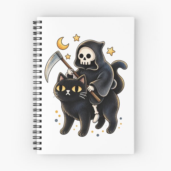 Item preview, Death Rides a Black Cat Gothic Halloween Dark Art Illustration designed and sold by lgcrules.