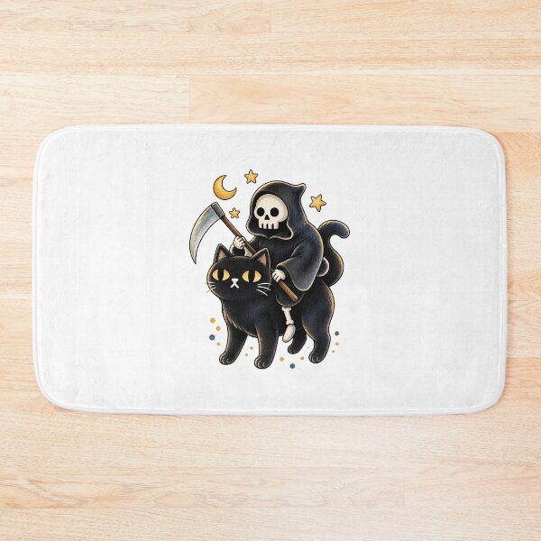 Item preview, Death Rides a Black Cat Gothic Halloween Dark Art Illustration designed and sold by lgcrules.