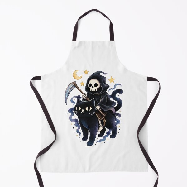 Item preview, Death Rides a Black Cat - Dark Gothic Cat Illustration with Skeleton Rider designed and sold by lgcrules.