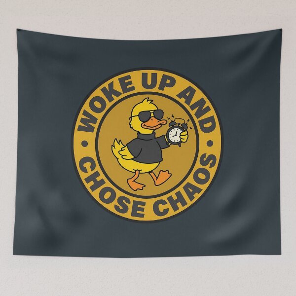 Item preview, Woke Up And Chose Chaos Duck Badge designed and sold by DripCultureLab.
