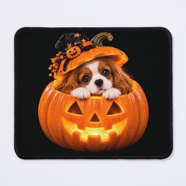 Item preview, Halloween Cavalier King Charles Spaniel in Glowing Pumpkin designed and sold by ManJiangHong.