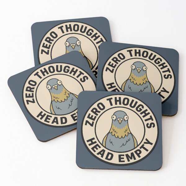 Item preview, Zero Thoughts Head Empty Retro Pigeon Badge designed and sold by DripCultureLab.