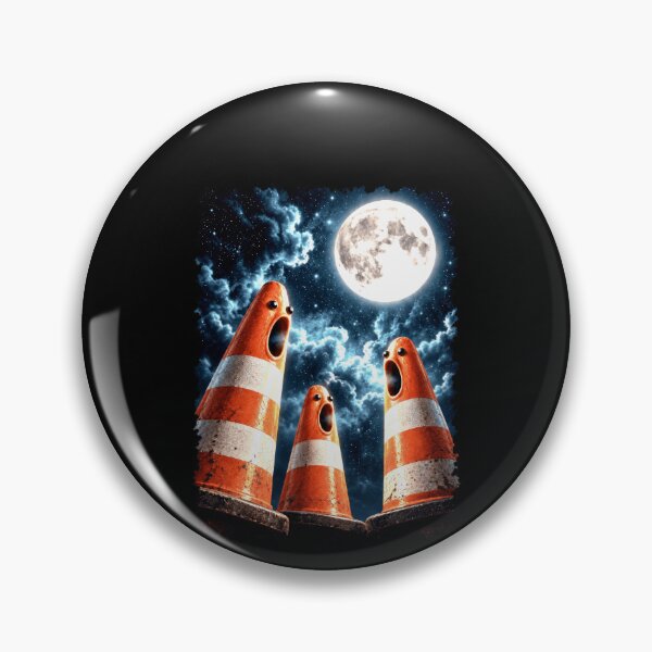 Item preview, Surreal Traffic Cones Under a Full Moon designed and sold by elderberry.