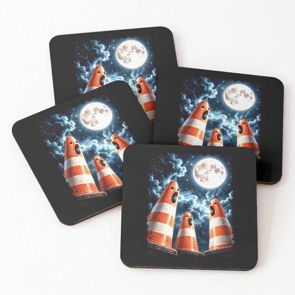 Item preview, Surreal Traffic Cones Under a Full Moon designed and sold by elderberry.