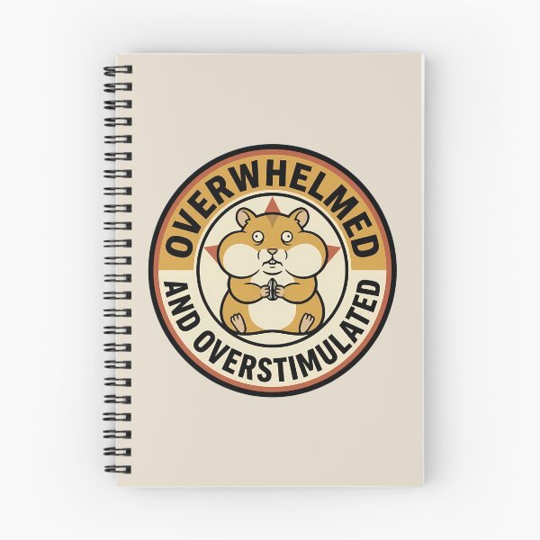 Item preview, Overwhelmed And Overstimulated Retro Hamster Badge designed and sold by DripCultureLab.
