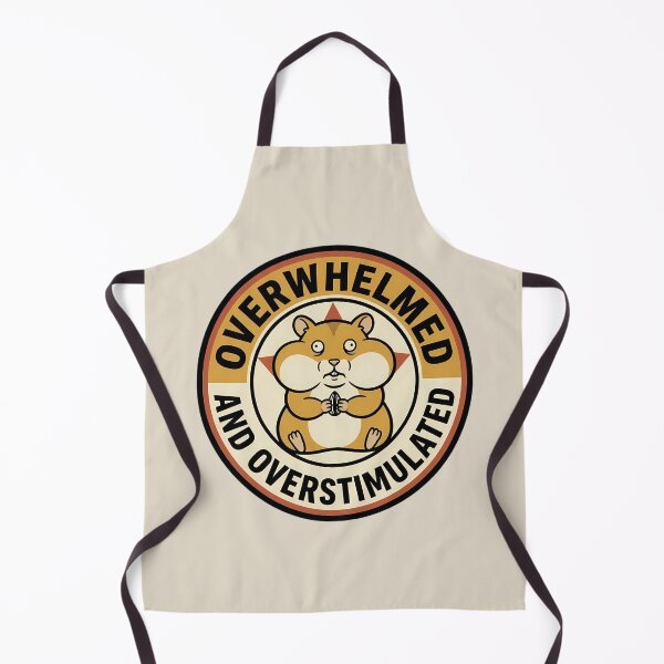 Item preview, Overwhelmed And Overstimulated Retro Hamster Badge designed and sold by DripCultureLab.