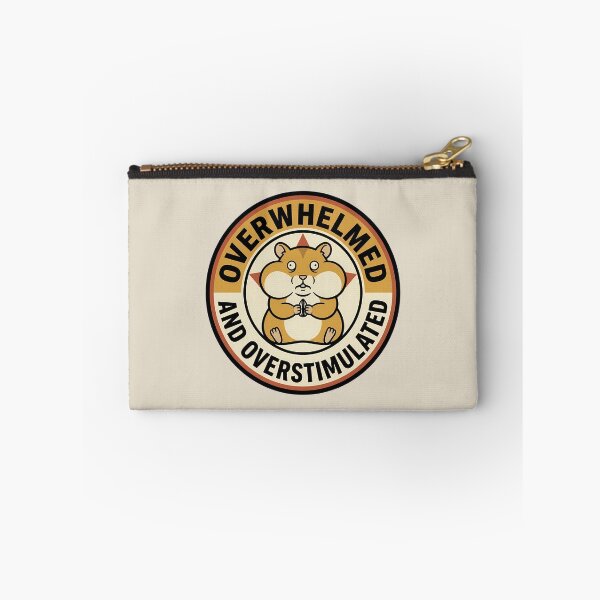 Item preview, Overwhelmed And Overstimulated Retro Hamster Badge designed and sold by DripCultureLab.