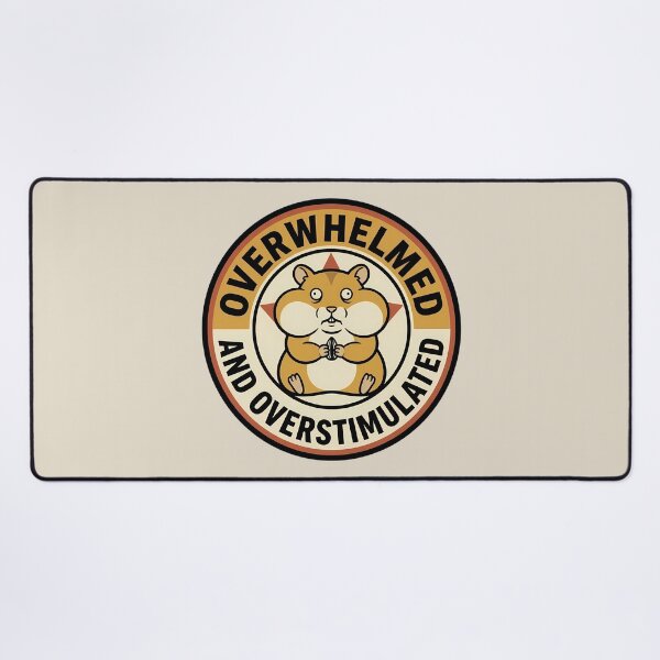 Item preview, Overwhelmed And Overstimulated Retro Hamster Badge designed and sold by DripCultureLab.