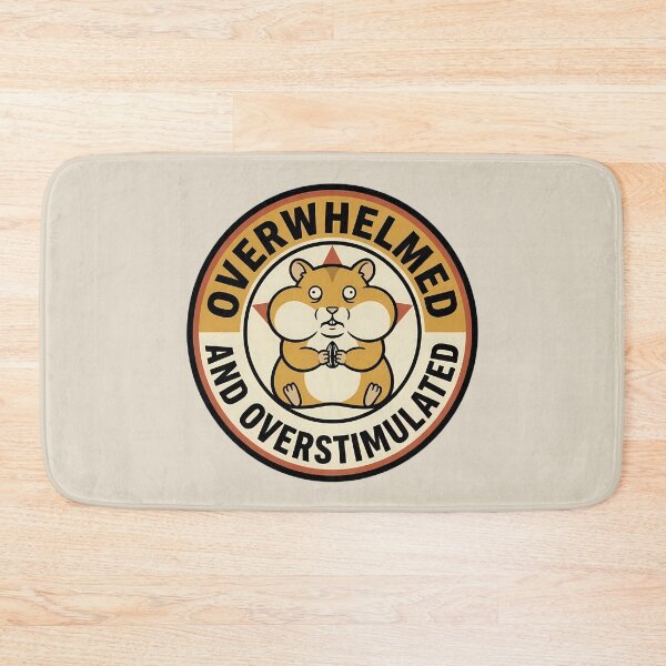 Item preview, Overwhelmed And Overstimulated Retro Hamster Badge designed and sold by DripCultureLab.