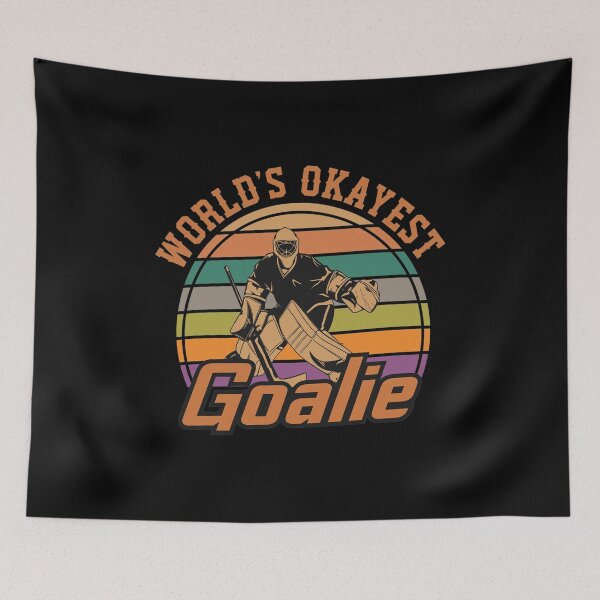 Item preview, Worlds Okayest Goalie Retro Vintage Hockey designed and sold by KACIIBARN.