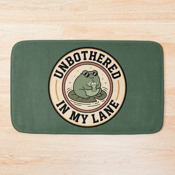 Item preview, Unbothered In My Lane Retro Frog Badge designed and sold by DripCultureLab.