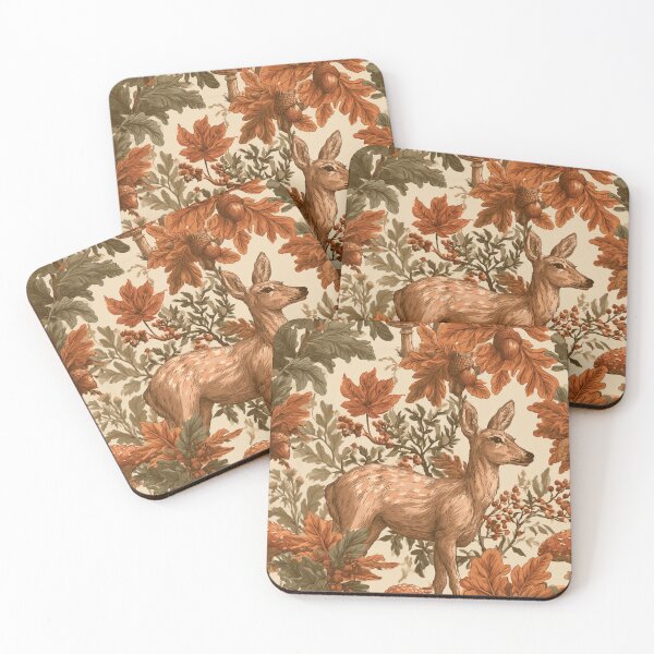 Item preview, Vintage Autumn Deer Woodland Forest Fawn Art designed and sold by NicolasGlowArt.