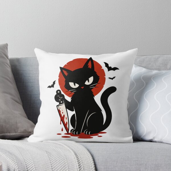 Item preview, Murderous Black Cat Holding Knife Funny Dark Humor Gift Design designed and sold by nilakastrati04.