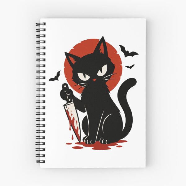 Item preview, Murderous Black Cat Holding Knife Funny Dark Humor Gift Design designed and sold by nilakastrati04.