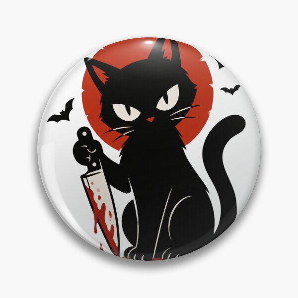 Item preview, Murderous Black Cat Holding Knife Funny Dark Humor Gift Design designed and sold by nilakastrati04.