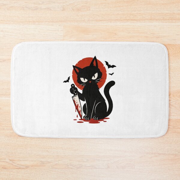 Item preview, Murderous Black Cat Holding Knife Funny Dark Humor Gift Design designed and sold by nilakastrati04.