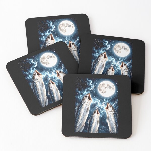 Item preview, Surreal Sardine Fishes Under a Full Moon designed and sold by elderberry.