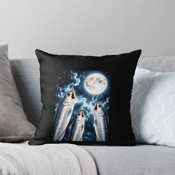 Item preview, Surreal Sardine Fishes Under a Full Moon designed and sold by elderberry.