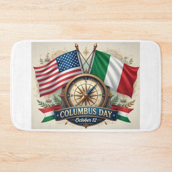 Item preview, Columbus Day Vintage Compass Design – USA & Italy Heritage designed and sold by Nela-&-Lena.