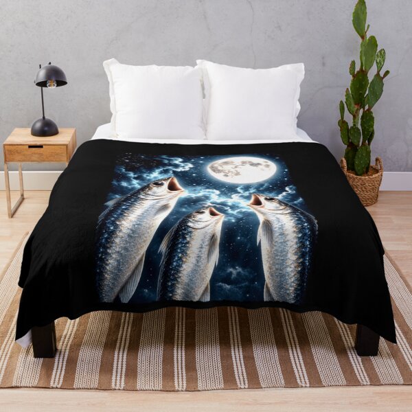 Item preview, Surreal Sardine Fishes Under a Full Moon designed and sold by elderberry.