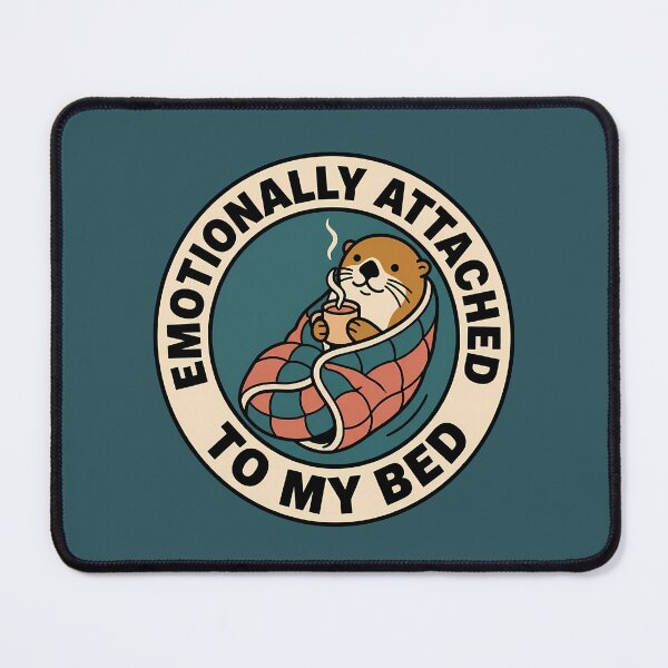 Item preview, Emotionally Attached To My Bed Retro Otter Badge designed and sold by DripCultureLab.