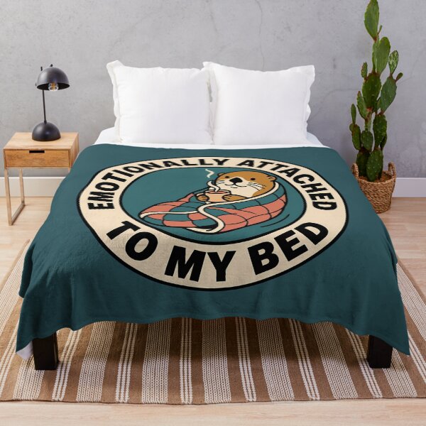 Item preview, Emotionally Attached To My Bed Retro Otter Badge designed and sold by DripCultureLab.