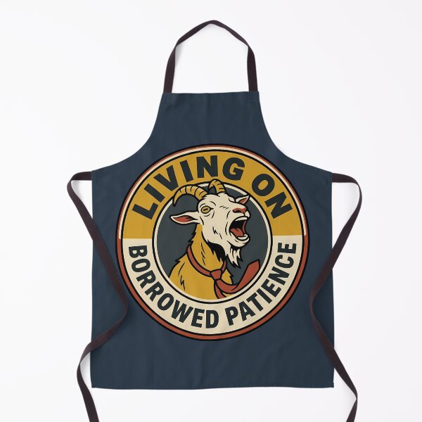 Item preview, Living On Borrowed Patience Sarcastic Goat Badge designed and sold by DripCultureLab.