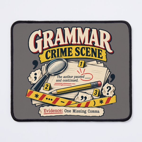 Item preview, Grammar Crime Scene – Funny Editor & Punctuation Design designed and sold by Golden Era Studio.