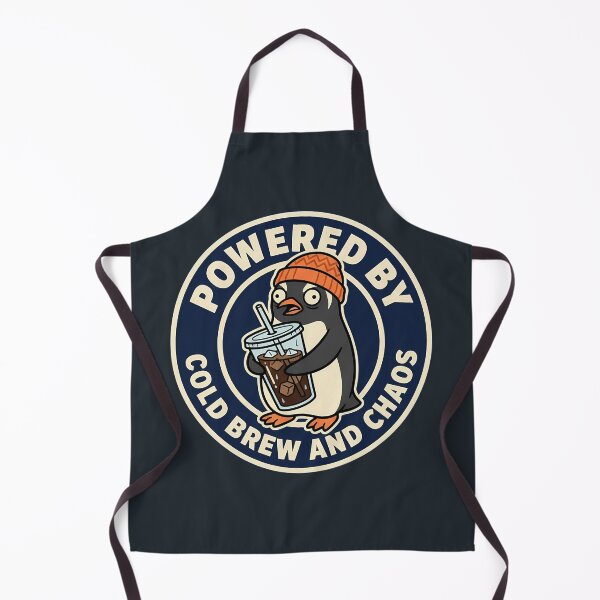 Item preview, Powered By Cold Brew And Chaos Penguin Badge designed and sold by DripCultureLab.