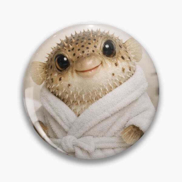 Item preview, Porcupine Puffer White Bathrobe designed and sold by Sillytoe.