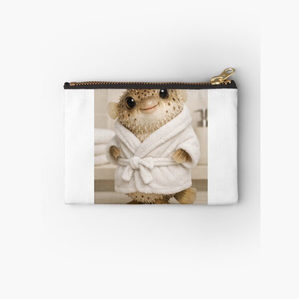 Item preview, Porcupine Puffer White Bathrobe designed and sold by Sillytoe.