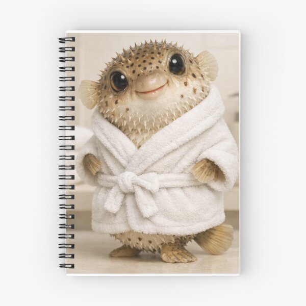 Item preview, Porcupine Puffer White Bathrobe designed and sold by Sillytoe.