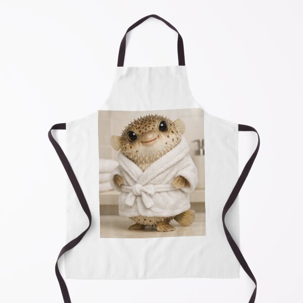 Item preview, Porcupine Puffer White Bathrobe designed and sold by Sillytoe.