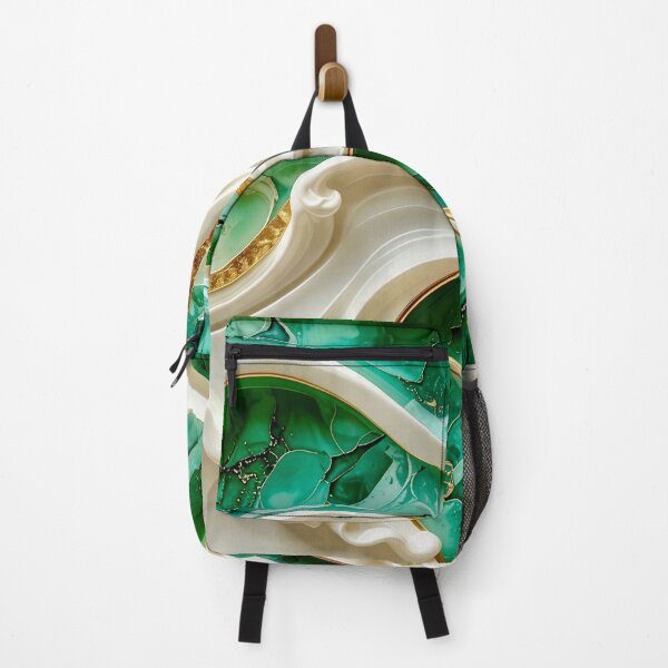 Item preview, Sculptural Emerald Wave with Gold Seafoam designed and sold by Vicky Brago-Mitchell®.