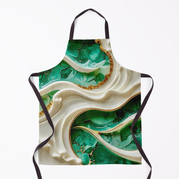 Item preview, Sculptural Emerald Wave with Gold Seafoam designed and sold by Vicky Brago-Mitchell®.