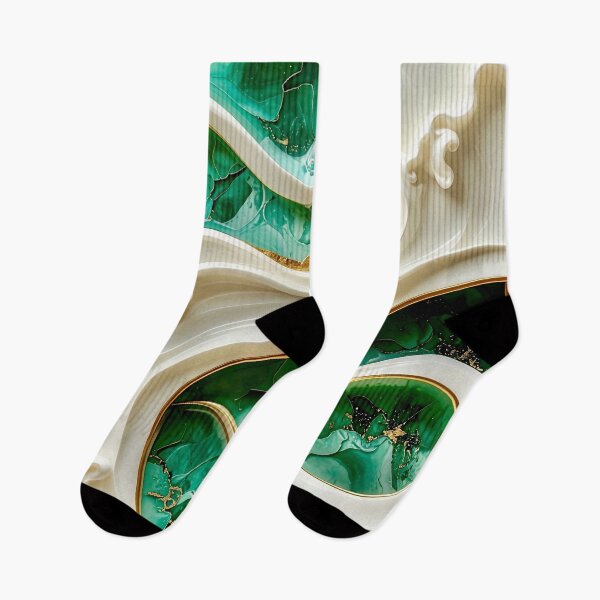 Item preview, Sculptural Emerald Wave with Gold Seafoam designed and sold by Vicky Brago-Mitchell®.