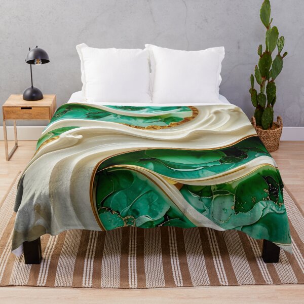 Item preview, Sculptural Emerald Wave with Gold Seafoam designed and sold by Vicky Brago-Mitchell®.