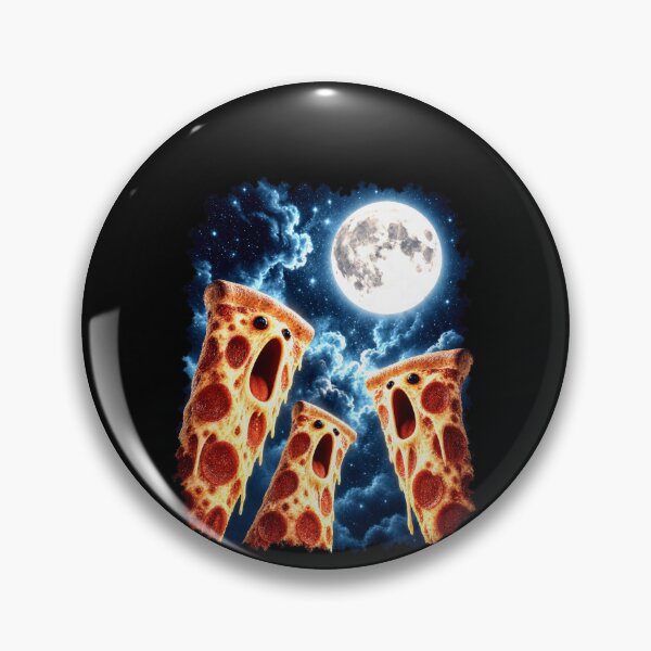 Item preview, Surreal Pizza Slices Howling Under Moon designed and sold by elderberry.