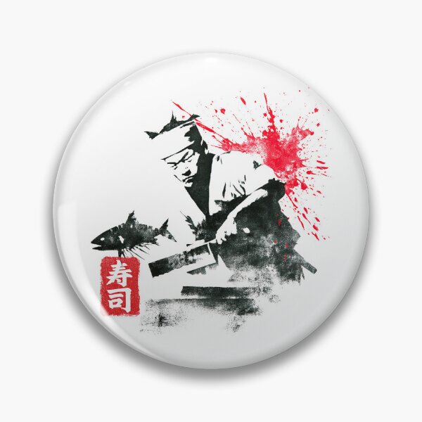 Item preview, Master Sushi Chef Slicing Fish Midair Canvas designed and sold by EdvvinStudios.