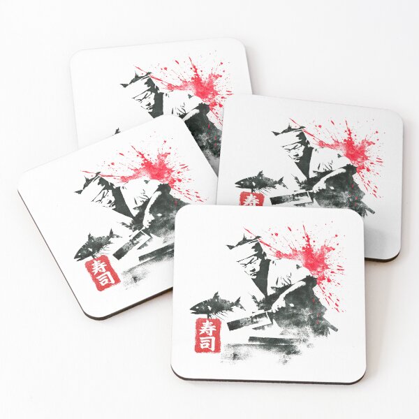 Item preview, Master Sushi Chef Slicing Fish Midair Canvas designed and sold by EdvvinStudios.
