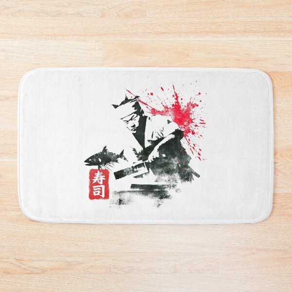 Item preview, Master Sushi Chef Slicing Fish Midair Canvas designed and sold by EdvvinStudios.