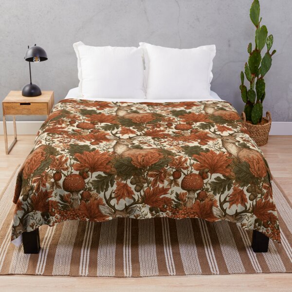 Item preview, Vintage Autumn Deer Forest Woodland Pattern designed and sold by NicolasGlowArt.