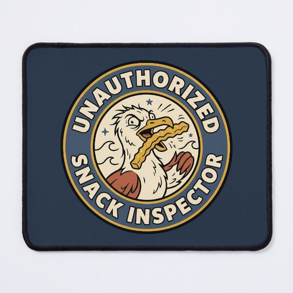 Item preview, Unauthorized Snack Inspector Funny Seagull Retro Badge designed and sold by DripCultureLab.