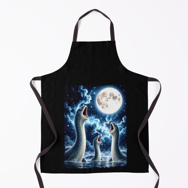 Item preview, Surreal Howling Loch Ness Monsters Under a Full Moon designed and sold by elderberry.