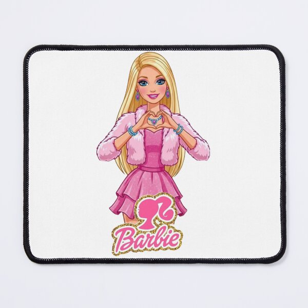 Aperçu de l'œuvre Poupée Barbie rose mannequin – Illustration d'une robe rose glamour et d'un manteau de fourrure créée et vendue par 4U---Store.