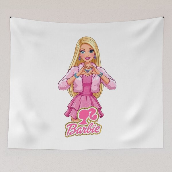 Item preview, Barbie Pink Fashion Doll – Glamorous Pink Dress and Fur Coat Illustration designed and sold by 4U---Store.