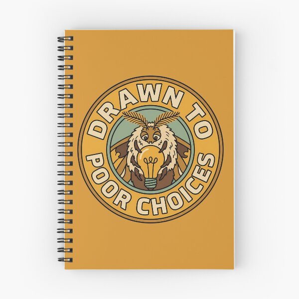 Item preview, Drawn To Poor Choices Retro Moth Badge designed and sold by DripCultureLab.