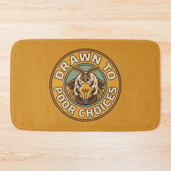 Item preview, Drawn To Poor Choices Retro Moth Badge designed and sold by DripCultureLab.