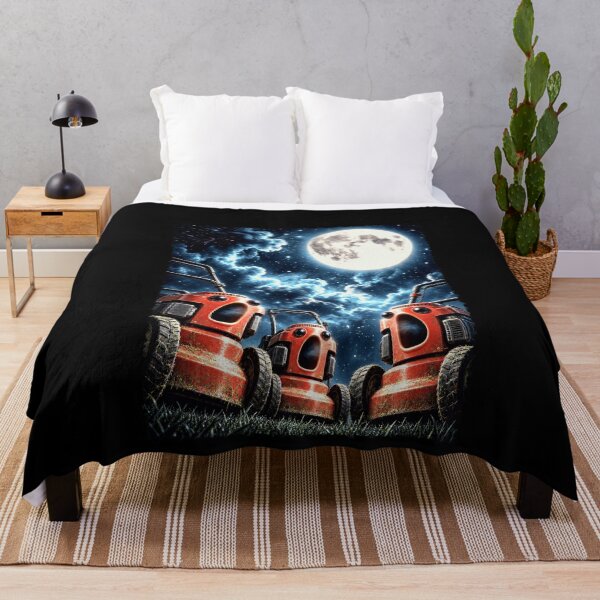 Item preview, Surreal Lawn Mowers Under a Full Moon designed and sold by elderberry.