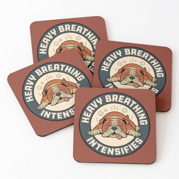 Item preview, Heavy Breathing Intensifies Funny Bulldog Retro Badge designed and sold by DripCultureLab.